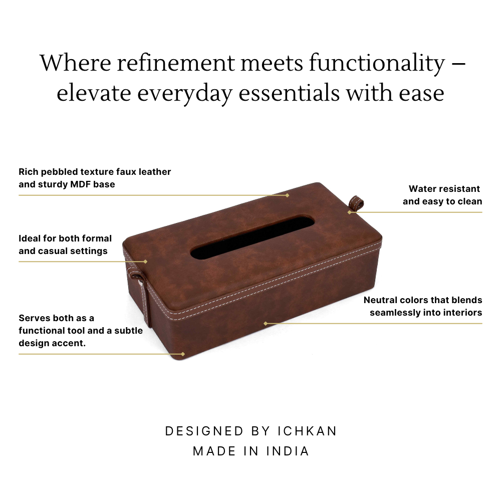 Rectangle Tissue Box | Brown | Doté ICHKAN by Day To Day