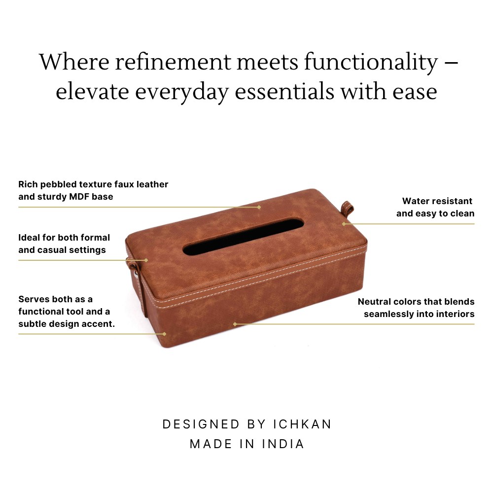 Rectangle Tissue Box | Tan | Doté ICHKAN by Day To Day