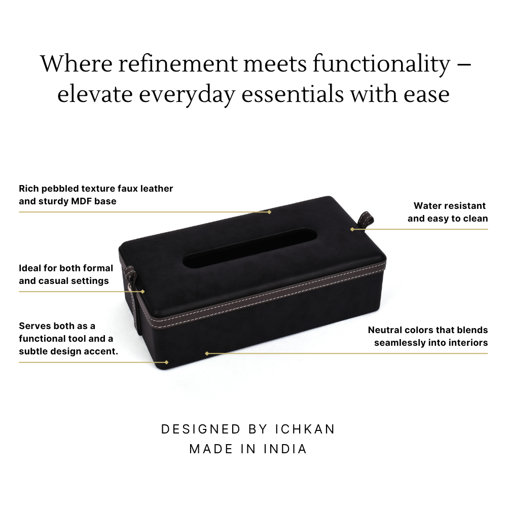 Rectangle Tissue Box | Black | Doté ICHKAN by Day To Day