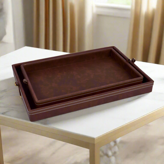 Rectangle Serving Tray Set of 2 | Brown | Doté ICHKAN by Day To Day