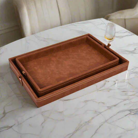 Rectangle Serving Tray Set of 2 | Tan | Doté ICHKAN by Day To Day