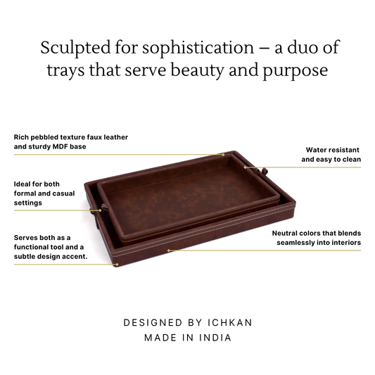 Rectangle Serving Tray Set of 2 | Brown | Doté ICHKAN by Day To Day