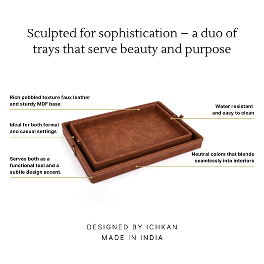 Rectangle Serving Tray Set of 2 | Tan | Doté ICHKAN by Day To Day