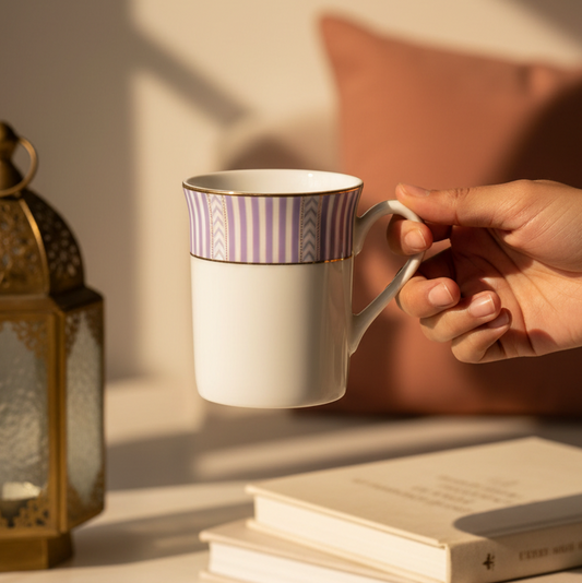 Classic Coffee Mug Set of 6 | Stripe Purple | Fete ICHKAN by Day To Day