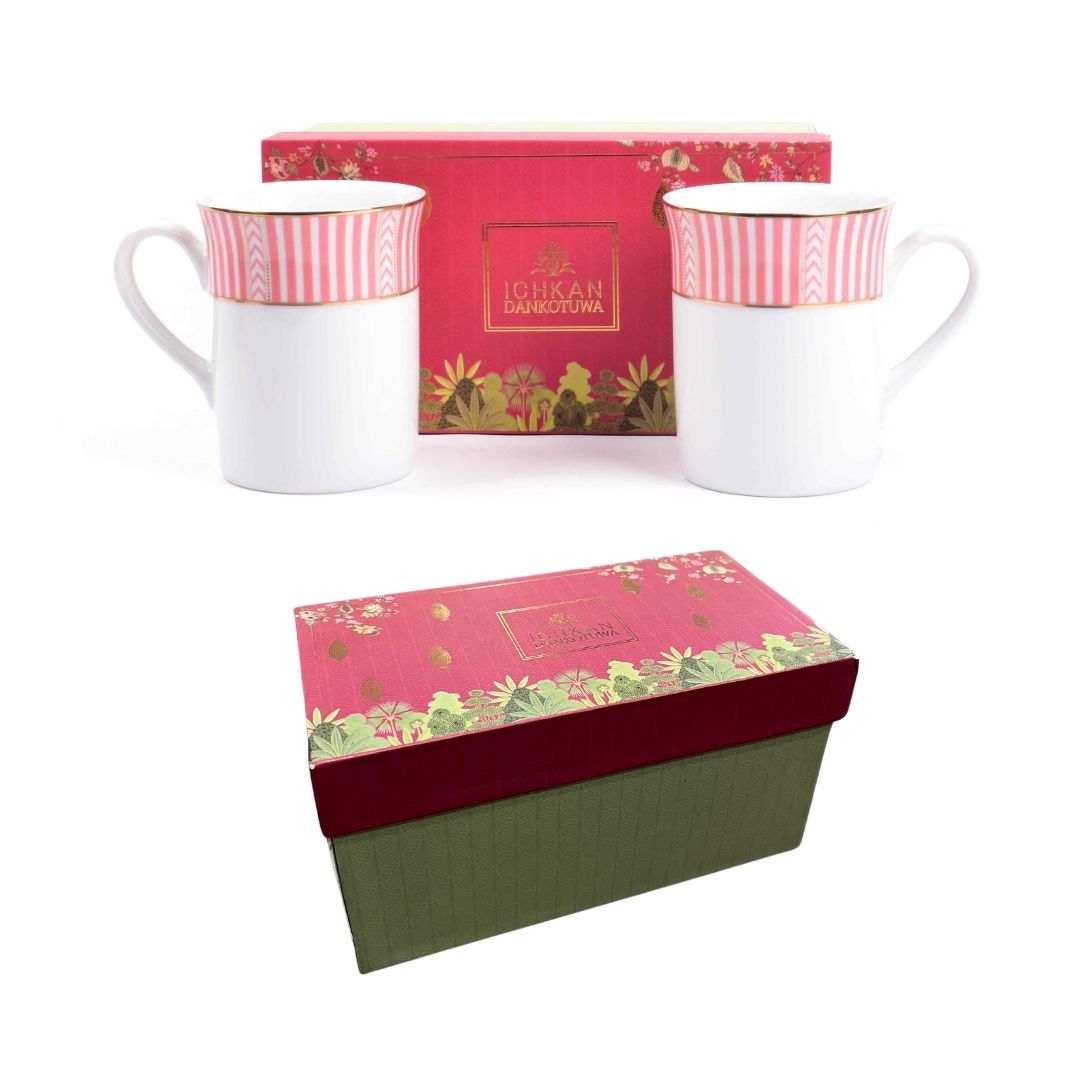 Classic Coffee Mug Set of 2 | Stripe Pink | Fete ICHKAN by Day To Day