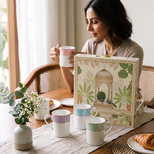 Classic Coffee Mug Set of 4 MultiColor Gift Box | Multicolor | Fete ICHKAN by Day To Day
