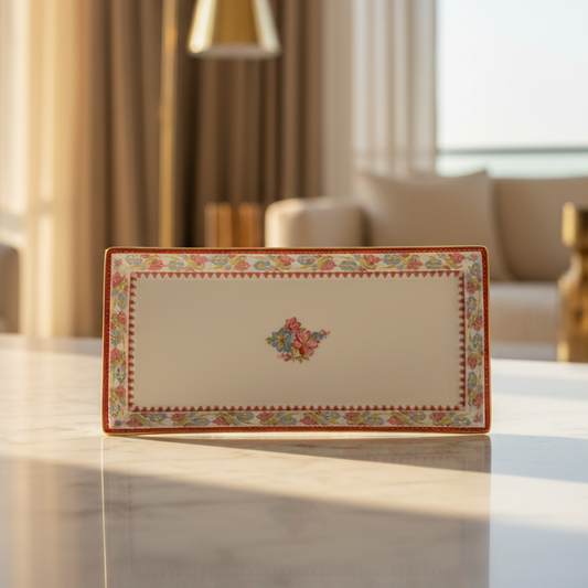 Rectangle Snack Tray/Platter Small | Red | Floral Crest ICHKAN by Day To Day