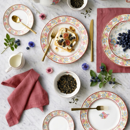 21 pc Dinner set | Red | Floral Crest ICHKAN by Day To Day