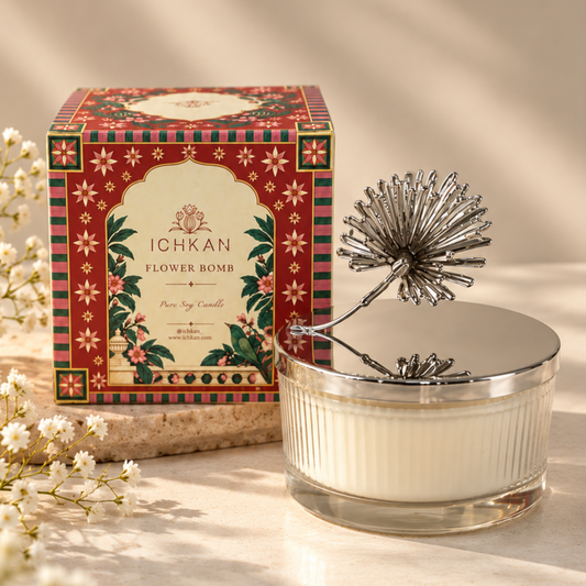 Flower Bomb Scented Soy Wax Candle with Lid | Clear ICHKAN by Day To Day