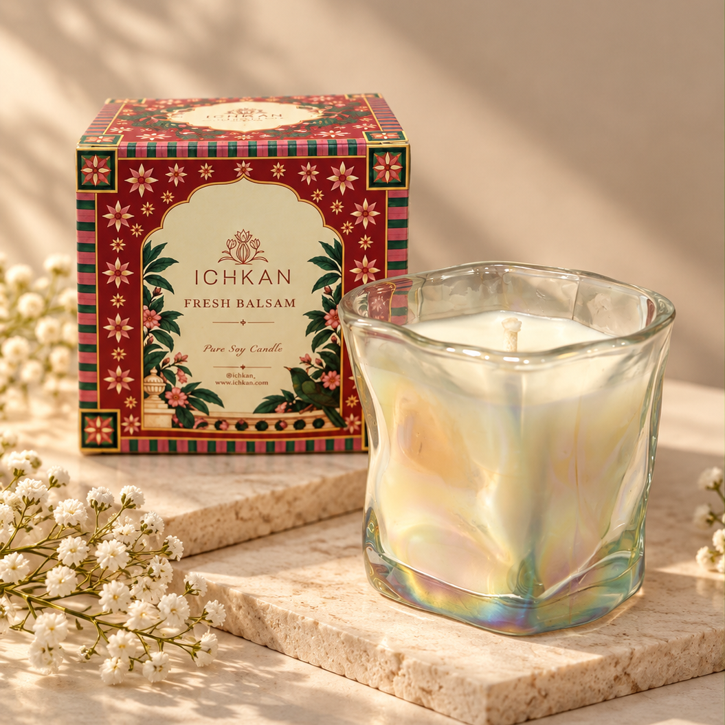 Fresh Balsam Scented Soy Wax Candle | Clear Glass Container ICHKAN by Day To Day