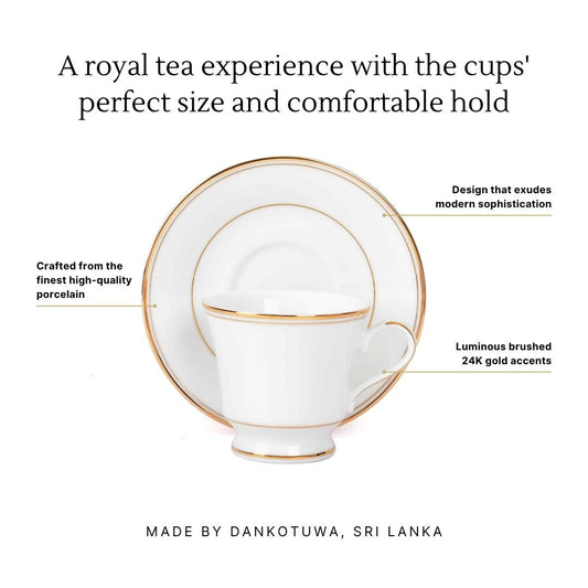 Tea Cup and Saucer Set 12 Pcs | Gold | Infinity Gold ICHKAN by Day To Day