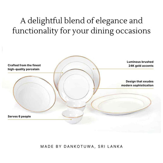21 pc Dinner set Coupe Shape | Gold | Infinity Gold ICHKAN by Day To Day