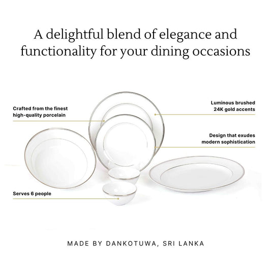 21 pc Dinner set Georgian Shape | Platinum | Infinity Platinum ICHKAN by Day To Day