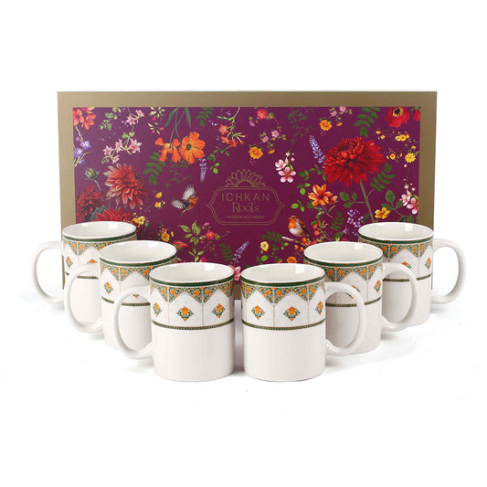 Mug Set of 6 | Orange | Jashn | Ichkan Roots