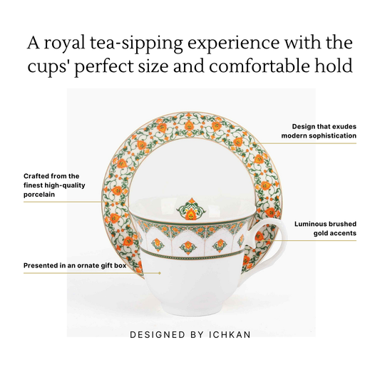Tea Cup and Saucer Set 12 Pcs | Jashn | Ichkan Roots