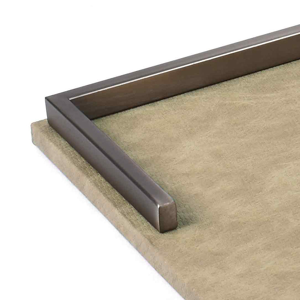 Metal Leatherette Serving Platter | Beige | Luxe ICHKAN by Day To Day