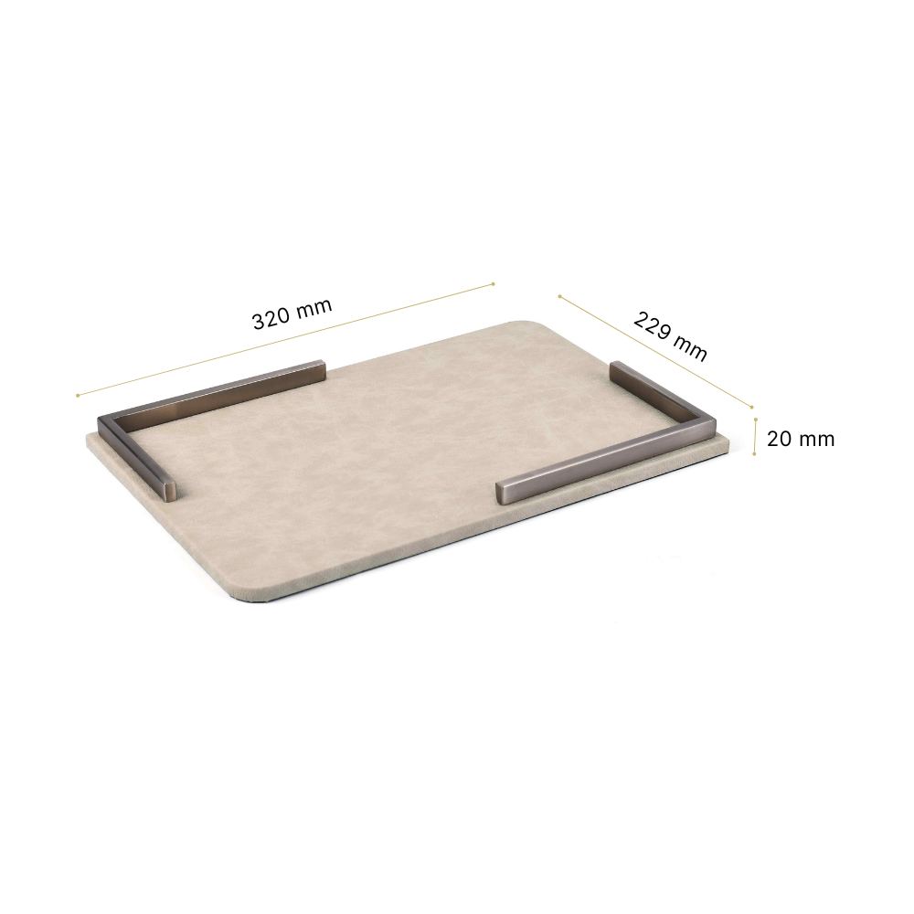 Metal Leatherette Serving Platter | Ivory | Luxe ICHKAN by Day To Day