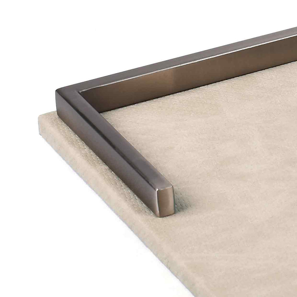 Metal Leatherette Serving Platter | Ivory | Luxe ICHKAN by Day To Day