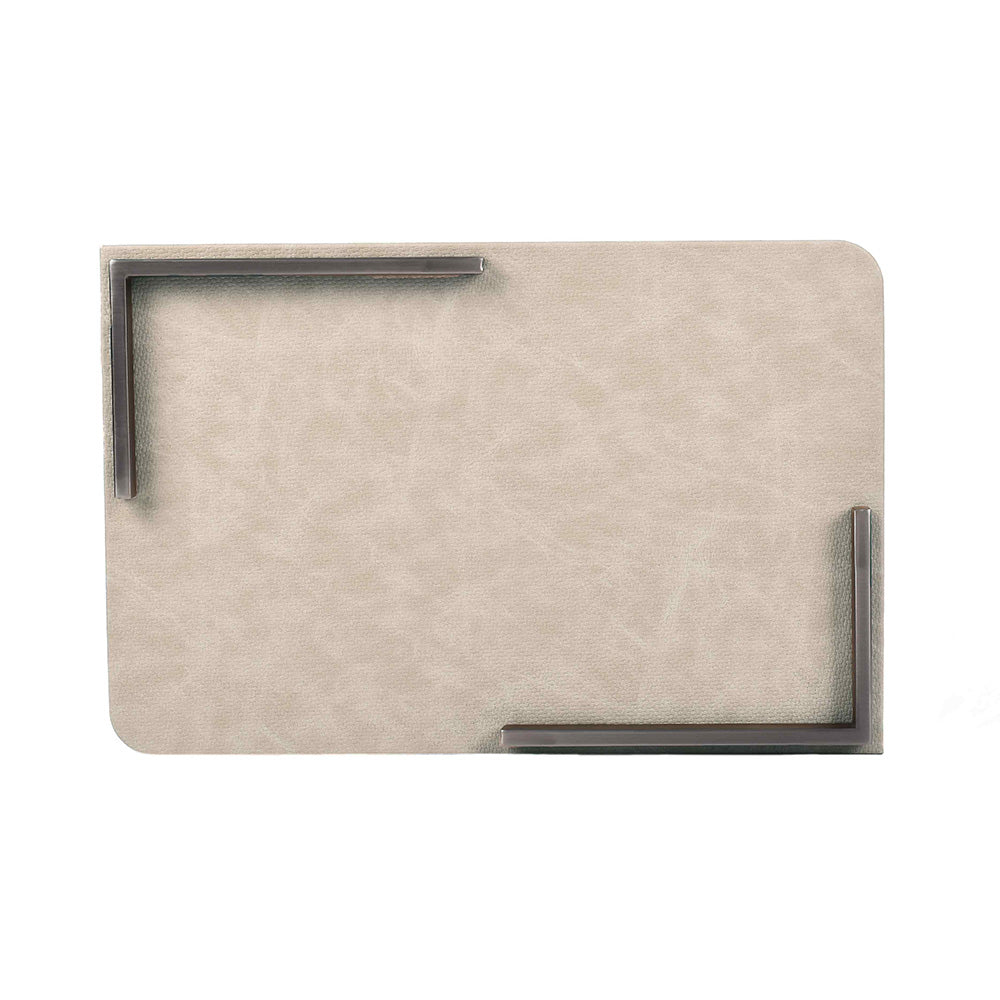 Metal Leatherette Serving Platter | Ivory | Luxe ICHKAN by Day To Day