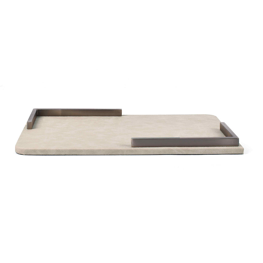 Metal Leatherette Serving Platter | Ivory | Luxe ICHKAN by Day To Day