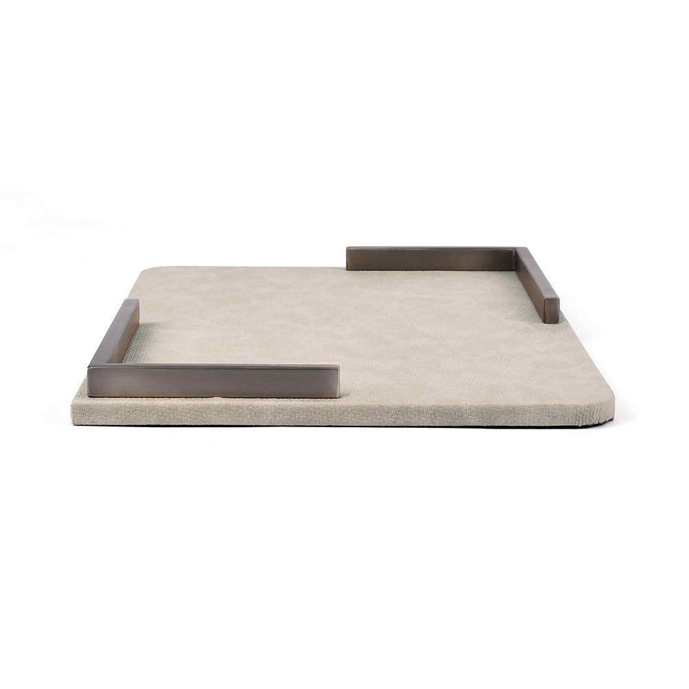 Metal Leatherette Serving Platter | Ivory | Luxe ICHKAN by Day To Day