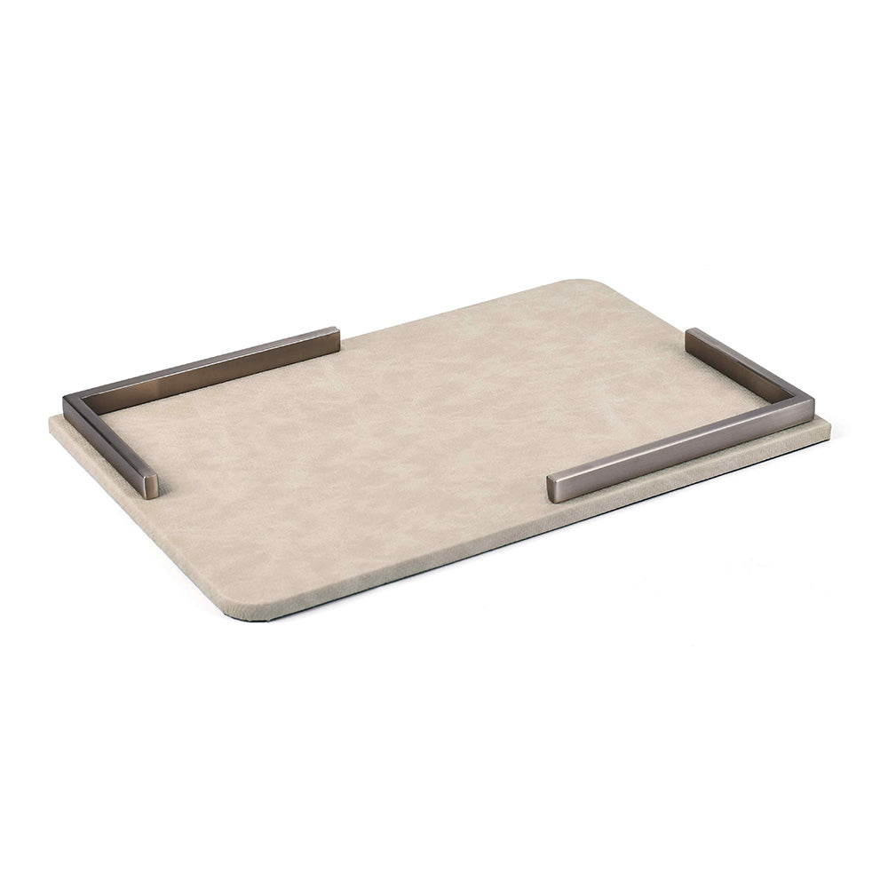 Metal Leatherette Serving Platter | Ivory | Luxe ICHKAN by Day To Day