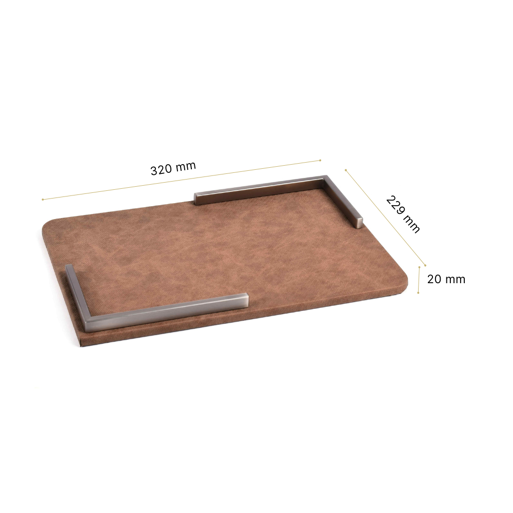 Metal Leatherette Serving Platter | Tan | Luxe ICHKAN by Day To Day