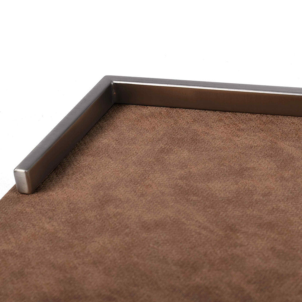 Metal Leatherette Serving Platter | Tan | Luxe ICHKAN by Day To Day