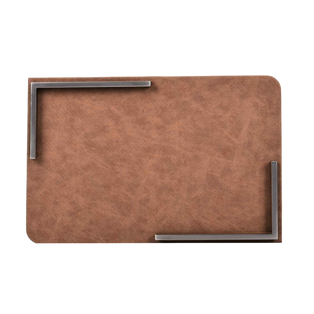 Metal Leatherette Serving Platter | Tan | Luxe ICHKAN by Day To Day