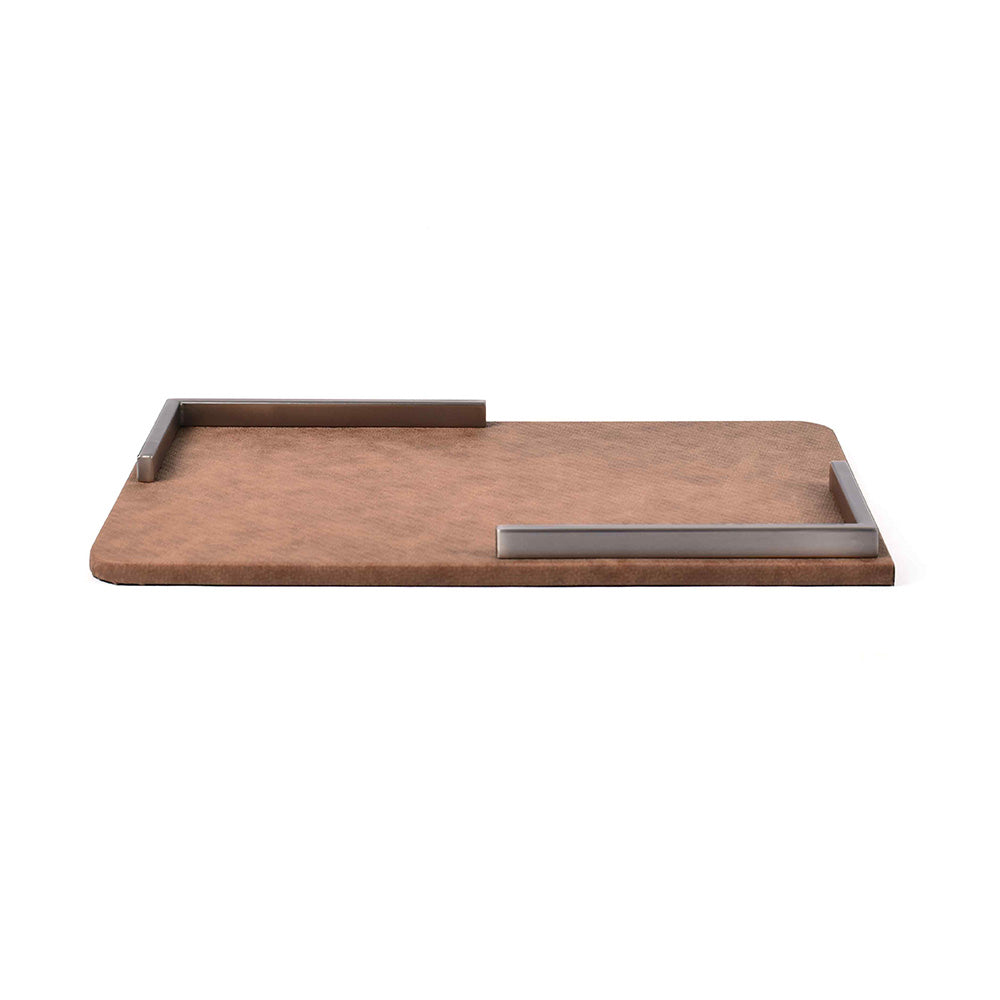 Metal Leatherette Serving Platter | Tan | Luxe ICHKAN by Day To Day