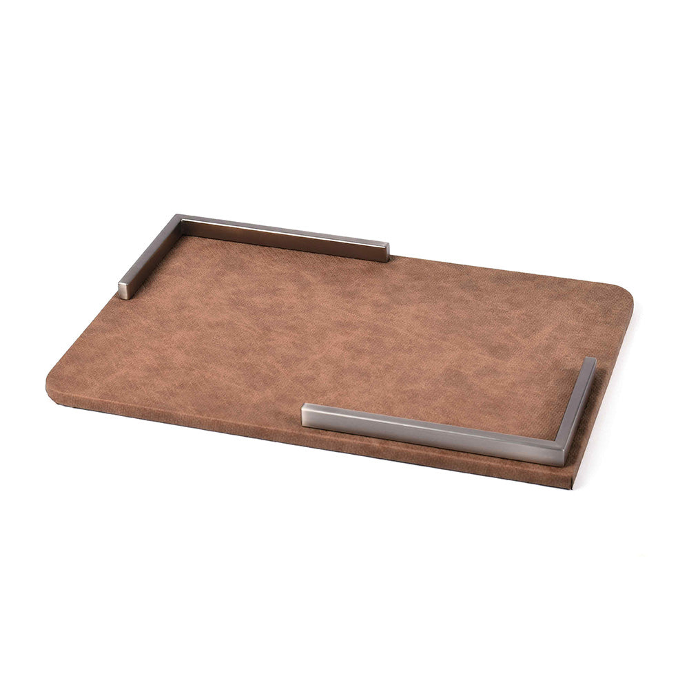 Metal Leatherette Serving Platter | Tan | Luxe ICHKAN by Day To Day