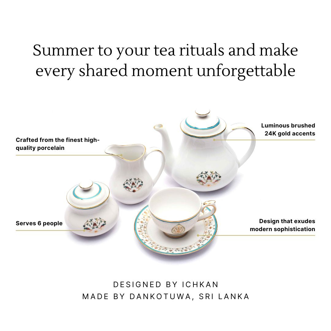 Tea Set 17 Pcs | Blue | Mavi ICHKAN