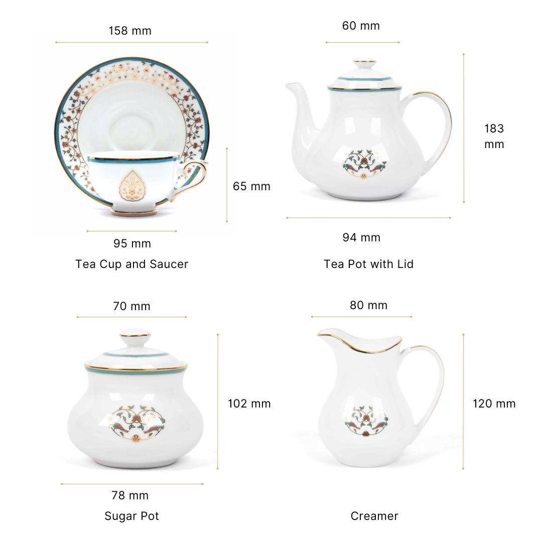 Tea Set 17 Pcs | Blue | Mavi ICHKAN