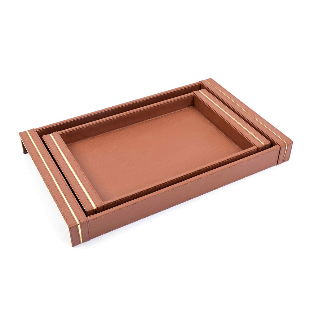 Rectangle Serving Tray Set of 2 | Brown | Midnight ICHKAN by Day To Day