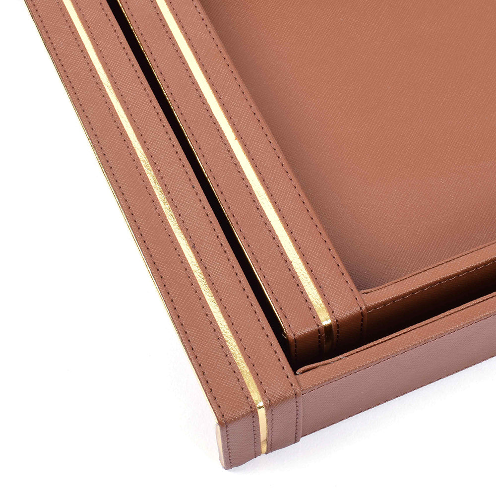 Rectangle Serving Tray Set of 2 | Brown | Midnight ICHKAN by Day To Day