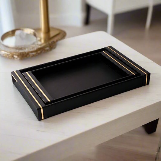 Rectangle Serving Tray Set of 2 | Black | Midnight ICHKAN by Day To Day