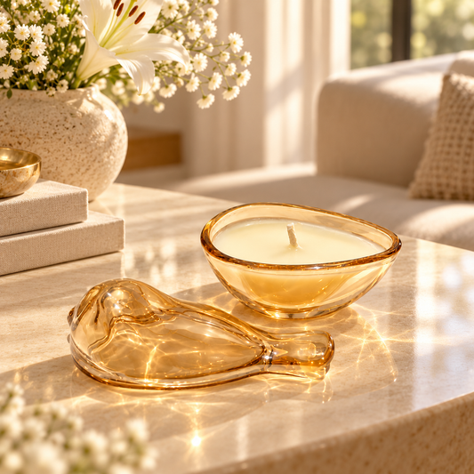 Moon Garden Scented Soy Wax Candle with Lid | Golden