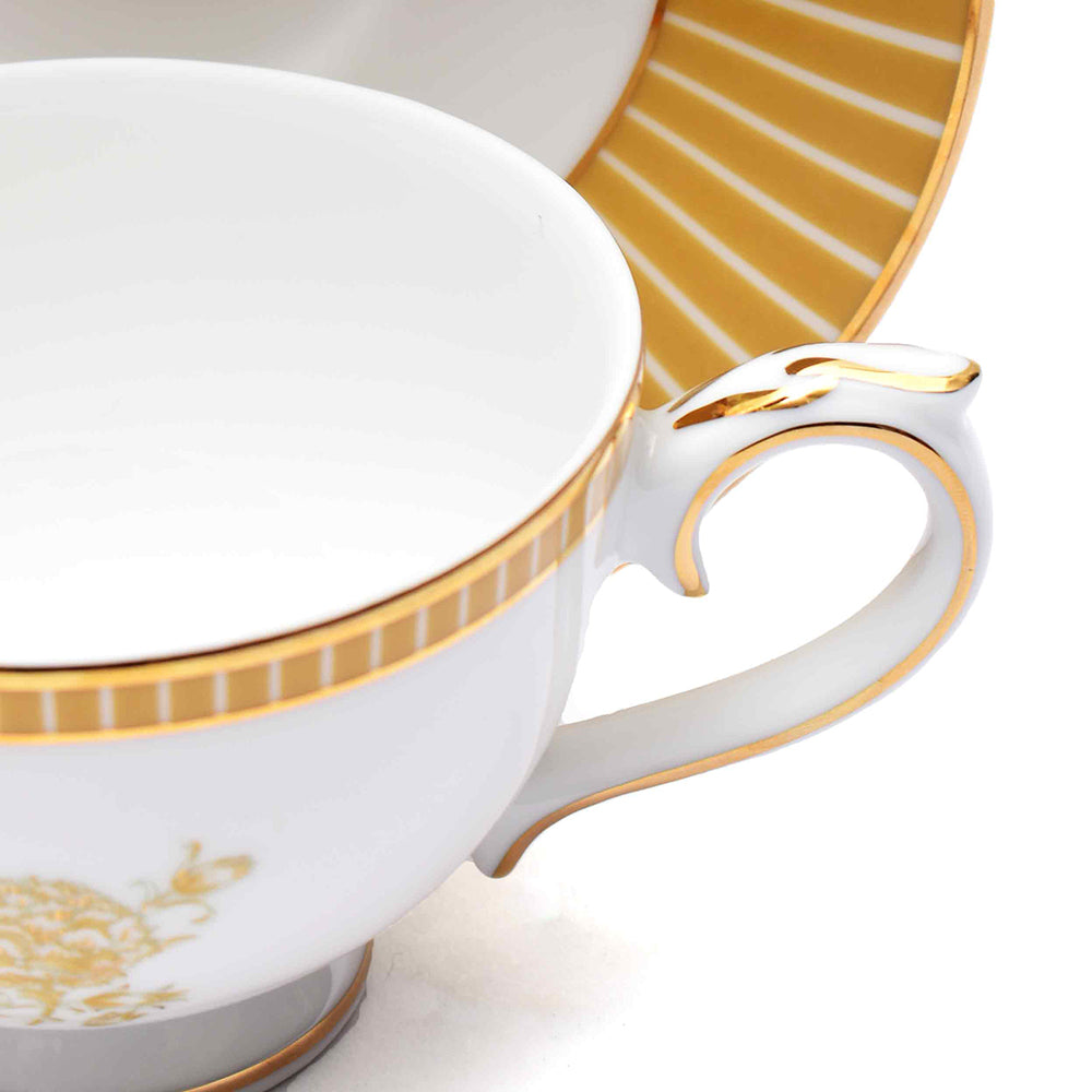Tea Cup & Saucer 12pc | Yellow | Mustard Iris ICHKAN
