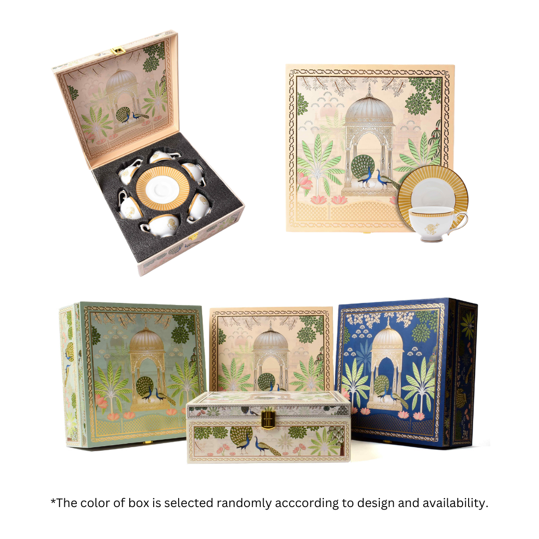 Macchiato Cup & Saucer 12 Pcs - Gift Box | Yellow | Mustard Iris ICHKAN
