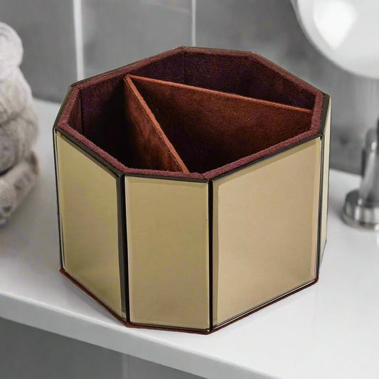 Mirror Multi-Utility Bathroom Organiser I Brown | O'gon ICHKAN