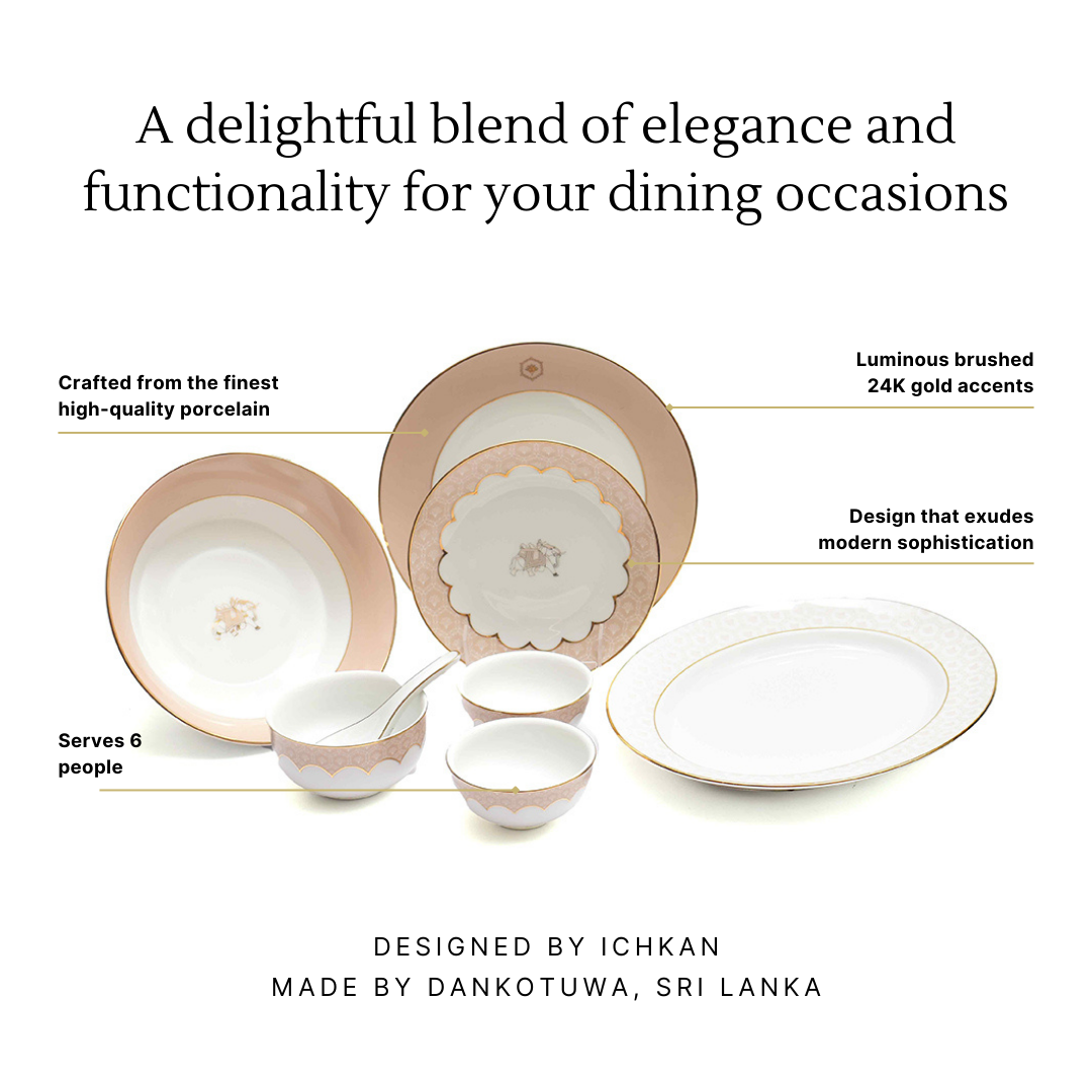 33 pc Dinner set | Peach | Peach Legacy ICHKAN