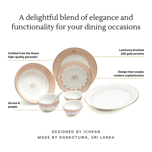 33 pc Dinner set | Peach | Peach Legacy ICHKAN
