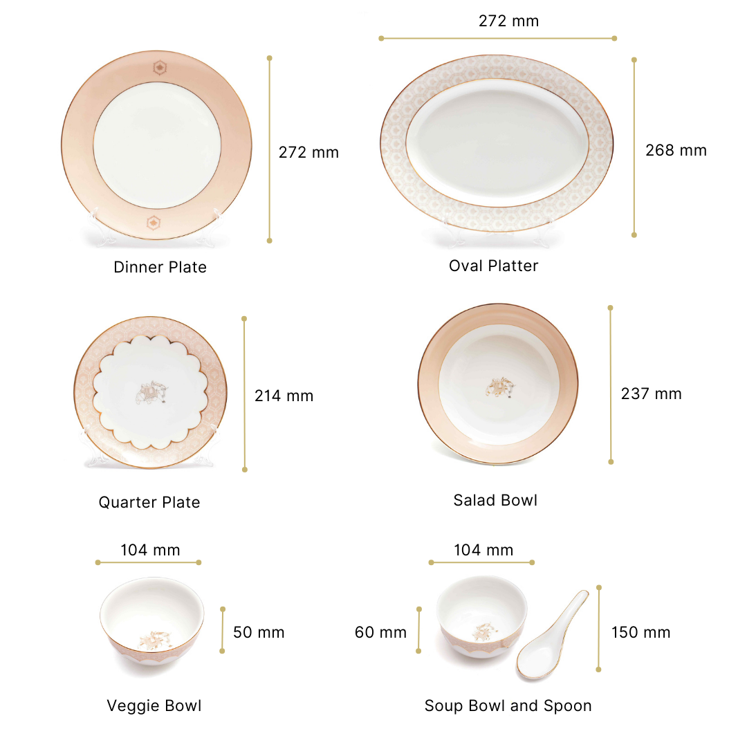 33 pc Dinner set | Peach | Peach Legacy ICHKAN