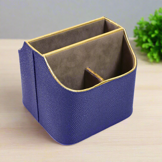Leatherette Multi-Utility Rotating Holder Organiser | Blue | Serpentine Ichkan