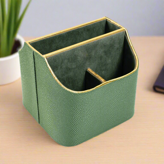 Leatherette Multi-Utility Rotating Holder Organiser | Olive Green | Serpentine Ichkan