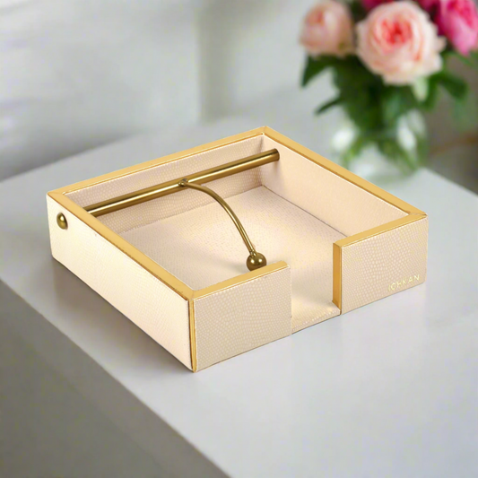Leatherette Weight Tissue Holder | Ivory | Serpentine Ichkan