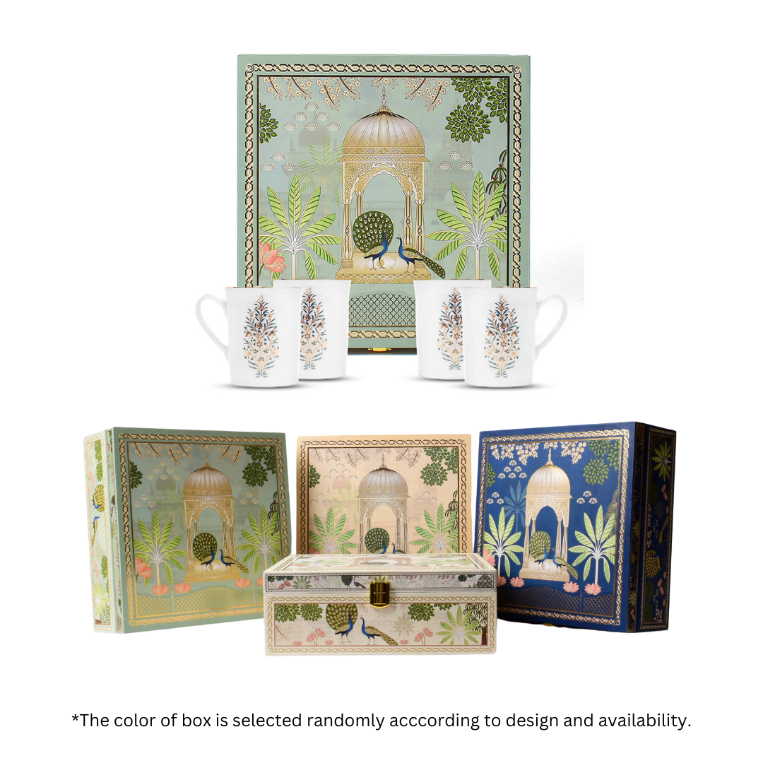 Classic Coffee Mug Set of 4 - Gift Box | Blue | Shahi ICHKAN