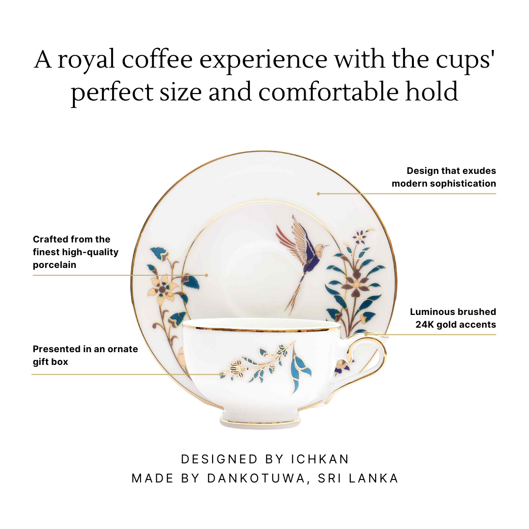 Macchiato Cup & Saucer 12 Pcs - Gift Box | Blue | Shahi ICHKAN