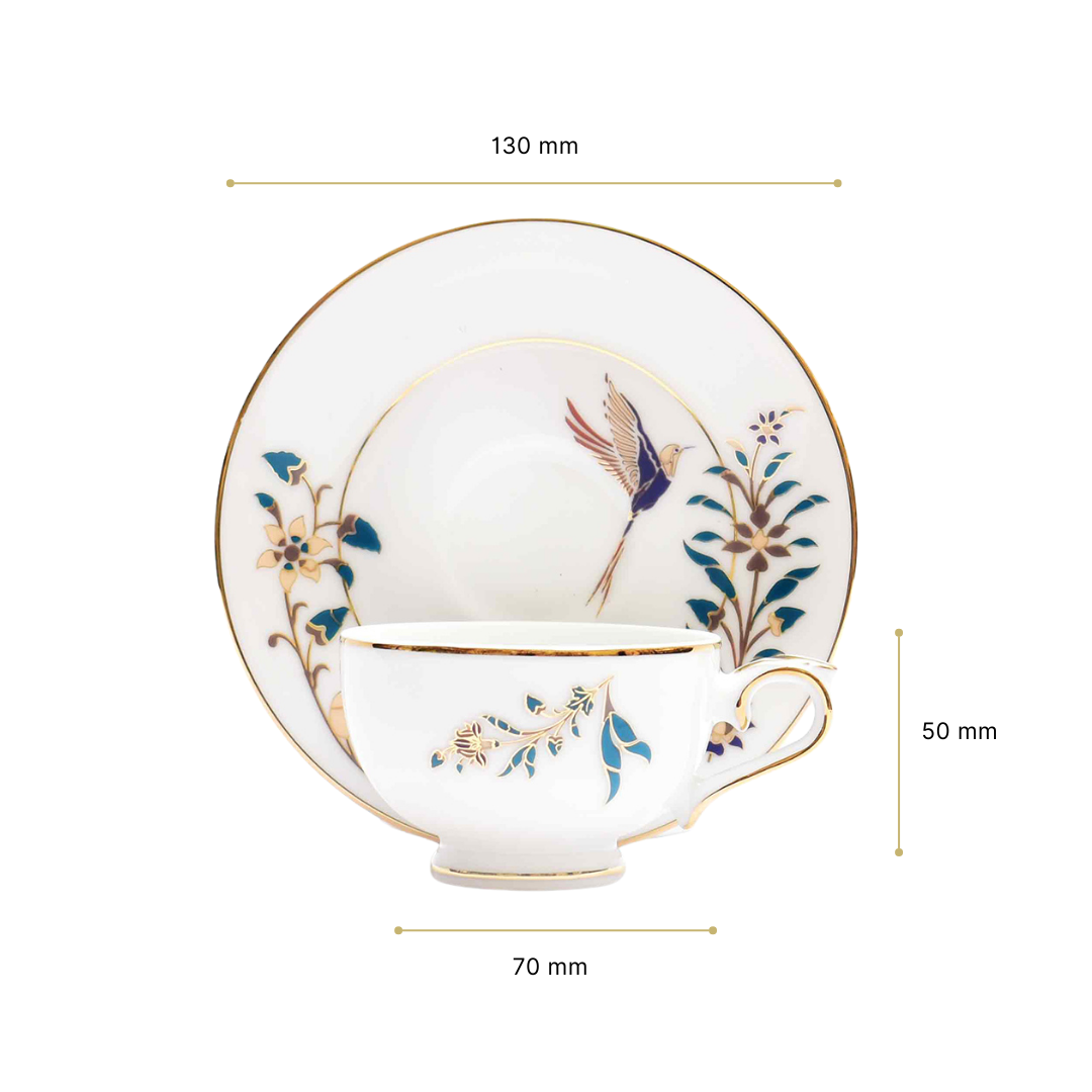 Macchiato Cup & Saucer 12 Pcs - Gift Box | Blue | Shahi ICHKAN