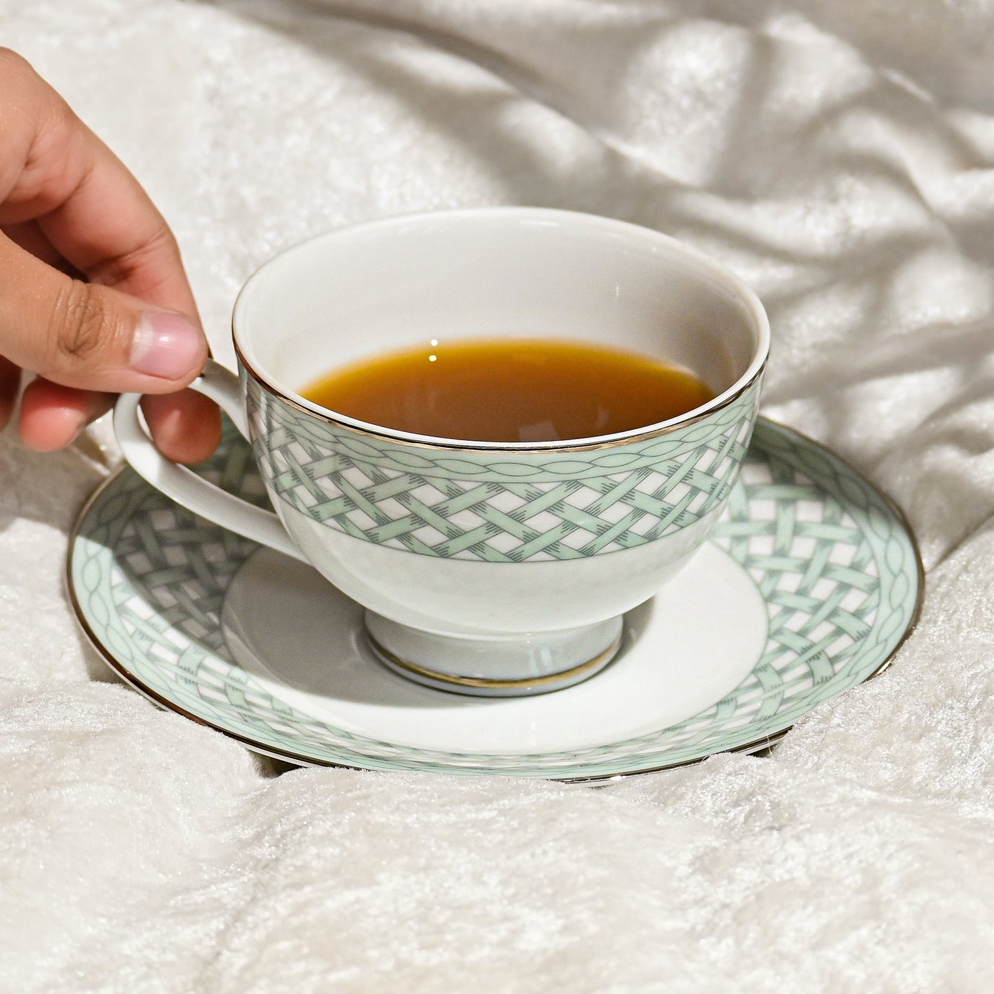Dankotuwa Sri Lanka Tea Cup & Saucer 12pc | Blue | Valera ICHKAN